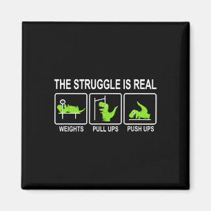 Grappige Dinosaurus Sport Gym Bankdrukken Pull-ups Magneet