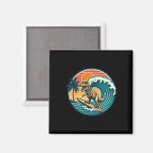 Grappige Dinosaurus Surfplank Strand Zomer Surfen Magneet (Voorkant / Achterkant)