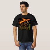 Grappige dinosaurus T-Rex & Aliens UFO Selfie | T-shirt (Voorkant volledig)