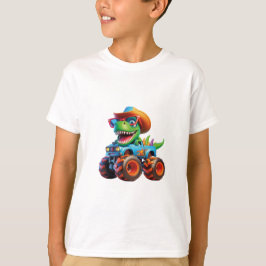 Grappige Dinosaurus T Rex op Monster Truck T-shirt