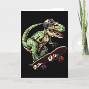 Grappige Dinosaurus T Rex Op Skateboard Skateboard Kaart