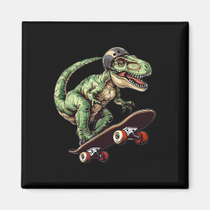 Grappige Dinosaurus T Rex Op Skateboard Skateboard Magneet