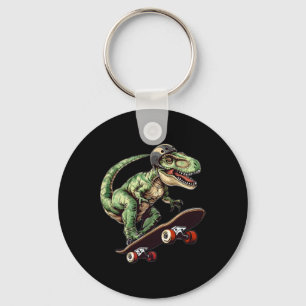 Grappige Dinosaurus T Rex Op Skateboard Skateboard Sleutelhanger