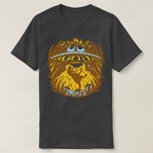 Grappige Dinosaurus T-shirt Retro Ontvoering (Design voorkant)
