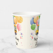 Grappige dinosaurus Terug naar school Bus Ballon V Papieren Bekers (Rechts)