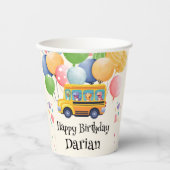 Grappige dinosaurus Terug naar school Bus Ballon V Papieren Bekers (Voorkant)