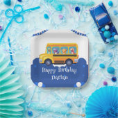 Grappige dinosaurus Terug naar school Bus Ballon V Papieren Bordje (Feest)