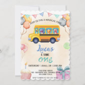 Grappige dinosaurus Terug naar school Bus jong ver Kaart (Voorkant)