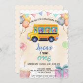 Grappige dinosaurus Terug naar school Bus jongen V Kaart (Voorkant / Achterkant)