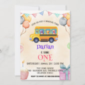 Grappige dinosaurus Terug naar school Buscake Verj Save The Date (Voorkant)