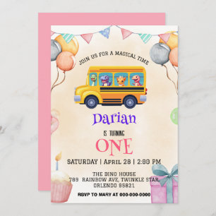 Grappige dinosaurus Terug naar school Buscake Verj Save The Date