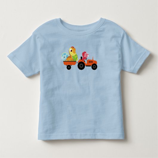 Grappige dinosaurus tractor jongens School Verjaar Kinder Shirts (Voorkant)