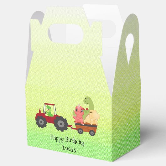 Grappige dinosaurus tractor Verjaardagsfeestje DIY Bedankdoosjes (Geopend)