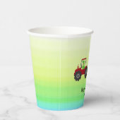 Grappige dinosaurus tractor Verjaardagsfeestje DIY Papieren Bekers (Rechts)