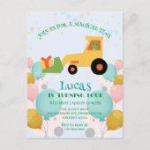 Grappige dinosaurus tractor Verjaardagsfeestje doe Briefkaart (Voorkant)