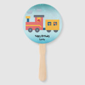 Grappige dinosaurus trein truck jongen Terug 2 Sch Handwaaier (Voorkant)