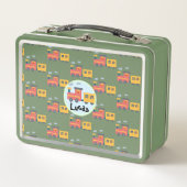 Grappige dinosaurus trein truck jongen Terug naar  (Voorkant)