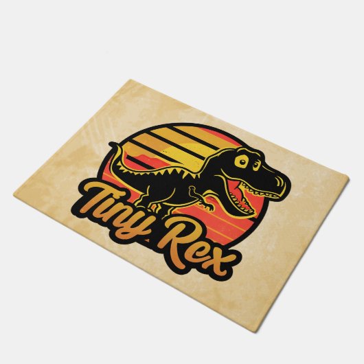 Grappige  Dinosaurus Trex bij Sunset Tiny Rex Deurmat (Schuin)