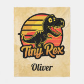 Grappige  Dinosaurus Trex bij Sunset Tiny Rex Fleece Deken (Voorkant)