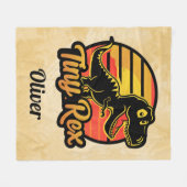 Grappige  Dinosaurus Trex bij Sunset Tiny Rex Fleece Deken (Voorkant (Horizontaal))