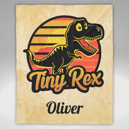 Grappige  Dinosaurus Trex bij Sunset Tiny Rex Fleece Deken
