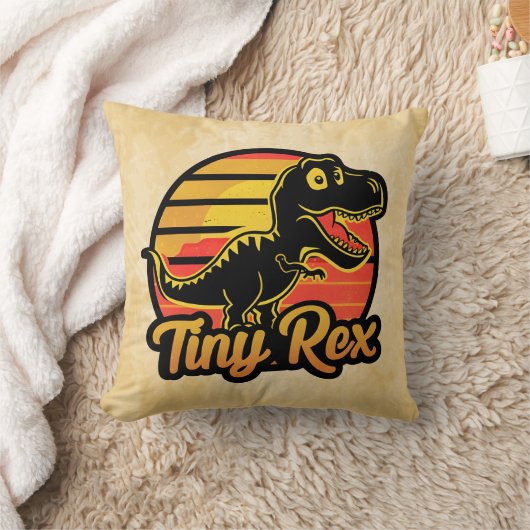 Grappige Dinosaurus Trex bij Sunset Tiny Rex Kussen (Deken)