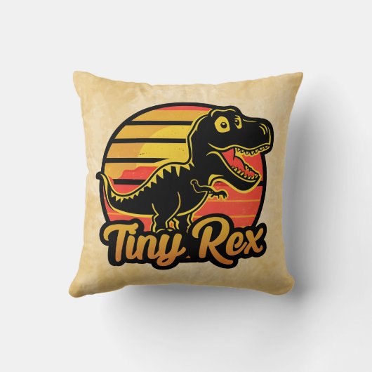 Grappige Dinosaurus Trex bij Sunset Tiny Rex Kussen (Achterkant)