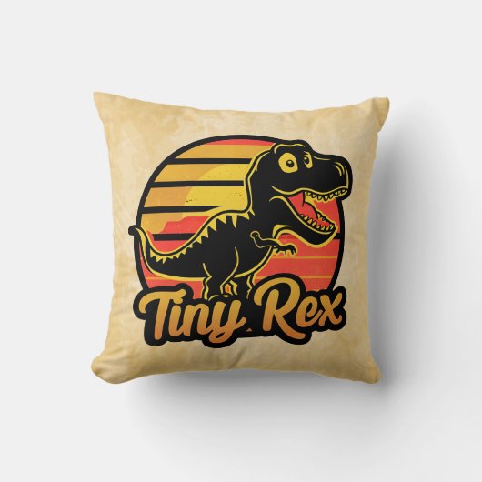 Grappige Dinosaurus Trex bij Sunset Tiny Rex Kussen (Voorkant)