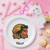 Grappige  Dinosaurus Trex bij Sunset Tiny Rex Papieren Bordje (Feest)