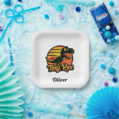 Grappige  Dinosaurus Trex bij Sunset Tiny Rex Papieren Bordje (Feest)