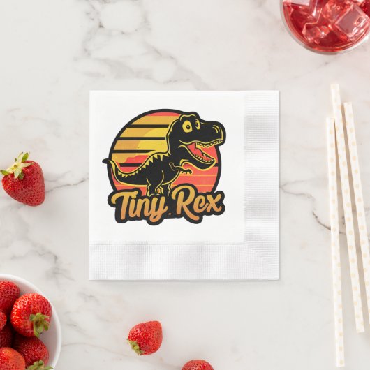 Grappige  Dinosaurus Trex bij Sunset Tiny Rex Servet (Insitu)