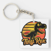 Grappige  Dinosaurus Trex bij Sunset Tiny Rex Sleutelhanger (voorkant)