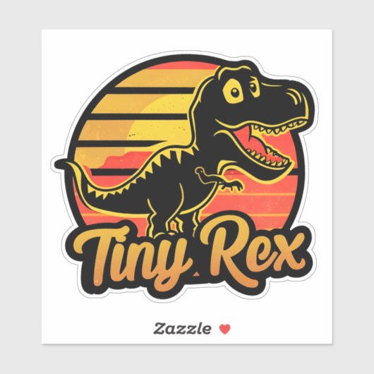 Grappige  Dinosaurus Trex bij Sunset Tiny Rex Sticker (Vel)