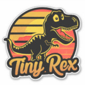 Grappige  Dinosaurus Trex bij Sunset Tiny Rex Sticker (Voorkant)