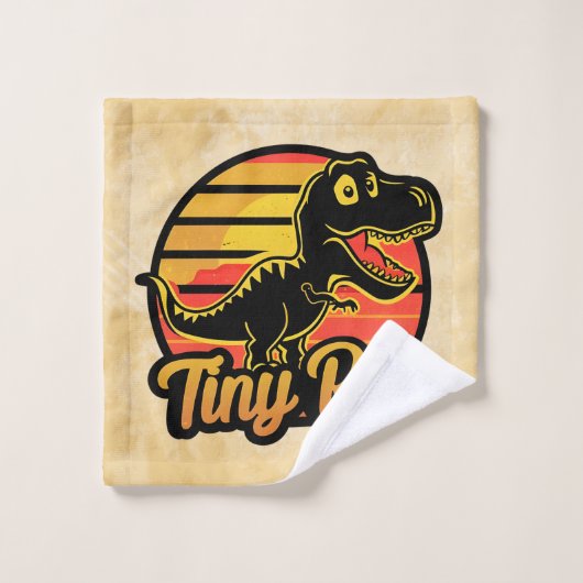 Grappige  Dinosaurus Trex bij Sunset Tiny Rex Washandje (Wasdoekje)