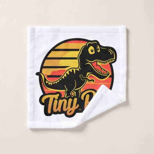Grappige  Dinosaurus Trex bij Sunset Tiny Rex Washandje (Wasdoekje)