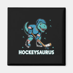 Grappige dinosaurus Trex hockey kids Hockeysaurus Magneet