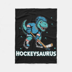 Grappige dinosaurus Trex hockey kids ijshockey Fleece Deken