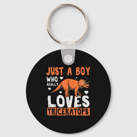 Grappige Dinosaurus Triceratops Kleding Voor Jonge Sleutelhanger (Voorkant)