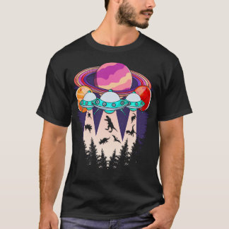 Grappige dinosaurus Ufo Lover Alien T-shirt