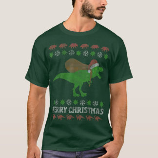 grappige dinosaurus uit de lelijke kerstkeuken t-shirt