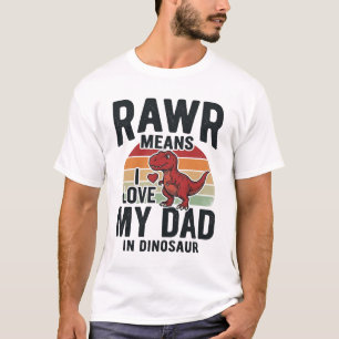 Grappige dinosaurus vader RAWR vintage shirt ontwe