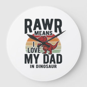 Grappige dinosaurus vader RAWR vintage shirt ontwe Grote Klok