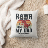 Grappige dinosaurus vader RAWR vintage shirt ontwe Kussen (Deken)