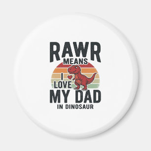 Grappige dinosaurus vader RAWR vintage shirt ontwe Magneet