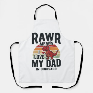 Grappige dinosaurus vader RAWR vintage shirt ontwe Schort