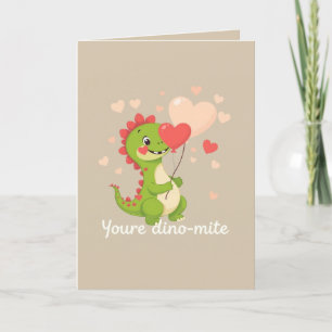 Grappige dinosaurus Valentijnsdag Feestdagen Kaart