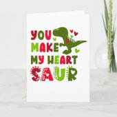 Grappige dinosaurus Valentijnsdag kaart (Voorkant)