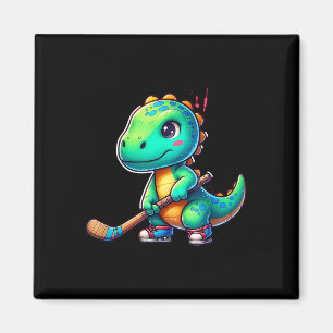 Grappige dinosaurus veldhockeyspeler Cool Team  Magneet
