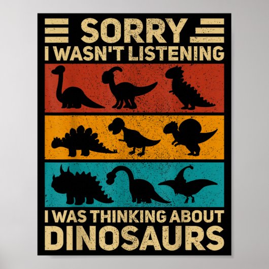 Grappige Dinosaurus Vintage Dinosaurus Outfit Soor Poster (Voorkant)